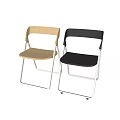 Modern Leisure Chairs With Light Wood And Black Seats Metal Frame Design