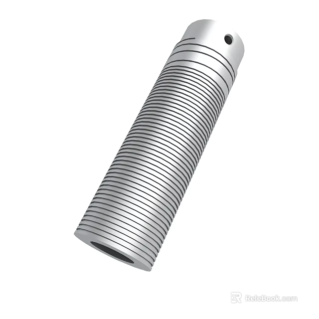 Metallic Threaded Cylinder With Top Hole Design 3d model 
