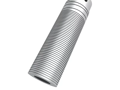 Metallic Threaded Cylinder With Top Hole Design 3d model