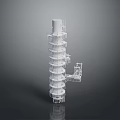 White Industrial Tower Structure With Multiple Platforms And Metal Ladders
