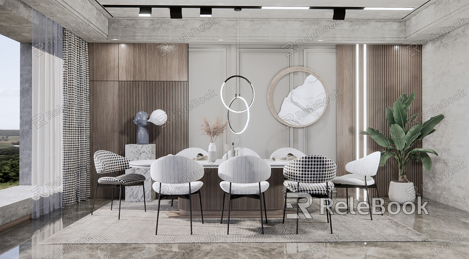 Modern Dining Table and Chair Combination Dining Table and Chair model