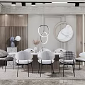 Modern Dining Table and Chair Combination Dining Table and Chair 3d model