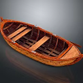 Traditional Wooden Boat With Open Design And Wooden Seats Classic Structure