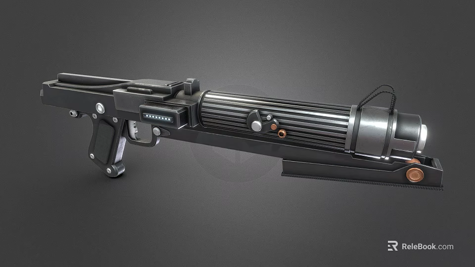 Modern Tactical Rifle With Black Finish Detailed Mechanical Parts And Ergonomic Grip Design 3d model 