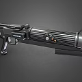 Modern Tactical Rifle With Black Finish Detailed Mechanical Parts And Ergonomic Grip Design