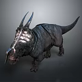 Realistic Triceratops 3D Model With Armored Skin Sharp Horns And Standing Pose