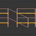 Orange Metal Work Platform Frames With Various Shapes And Adjustable Structures