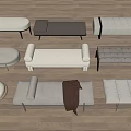 Bed End Stool Combination Sofa Bench Sofa Stool 3d model