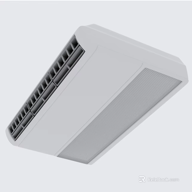 White Air Conditioner Fan With Ventilation Structure 3d model 