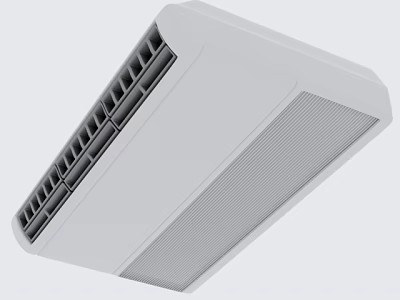 White Air Conditioner Fan With Ventilation Structure 3d model
