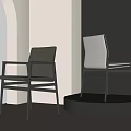 Modern Minimalist Black And White Leisure Chairs In Contemporary Archway Setting