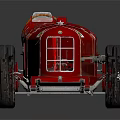 Red Vintage Race Car With Classic Design Number 10 And Streamlined Body