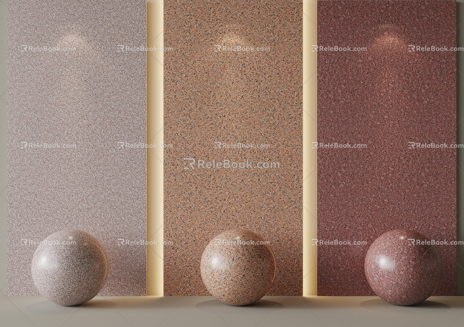 Modern granite stone terrazzo quartz stone 3d model