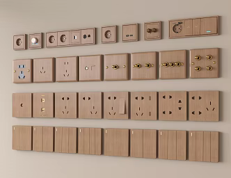 Modern socket switch socket panel 3d model