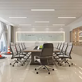Modern Conference Room Interior Design With Large Table Comfortable Chairs Large Windows And City View