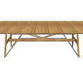 Wooden Rectangular Dining Table With Crossed Leg Design And Smooth Natural Surface