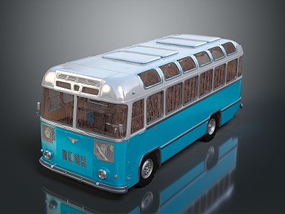 minibus minivan driverless bus school bus van box car 3d model