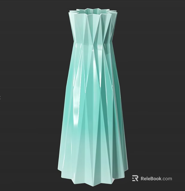 Stylish Modern Light Blue Green Floor Lamp With Geometric Texture And Smooth Design 3d model 