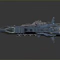 Futuristic Spaceship 3D Model With Metallic Blue Exterior And Glowing Details
