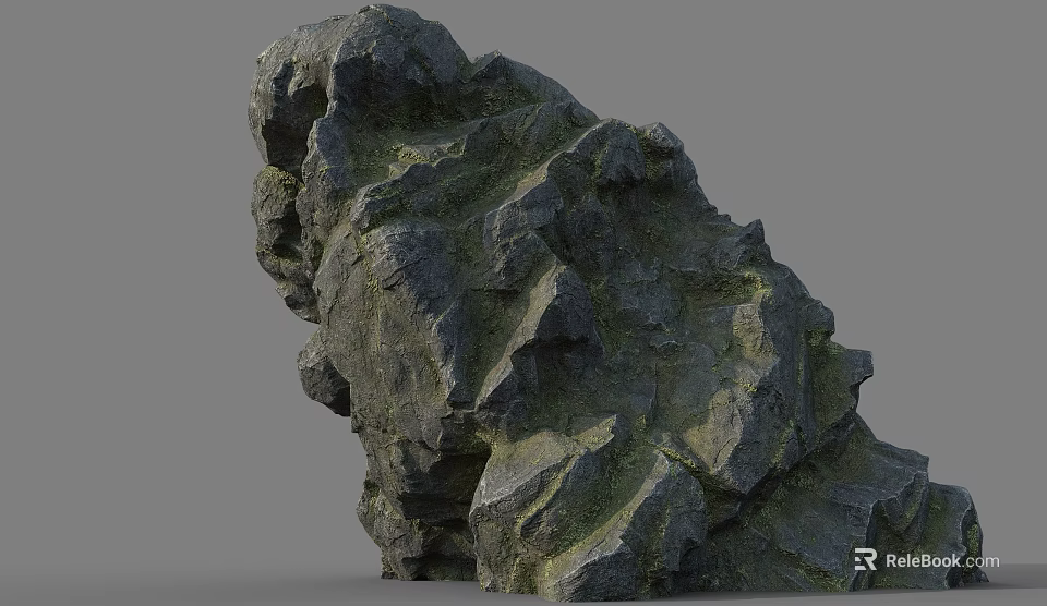 Natural Stone Rock with Rough Uneven Surface and Detailed Textured Formation for Decorative Use 3d model 