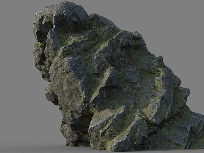 Natural Stone Rock with Rough Uneven Surface and Detailed Textured Formation for Decorative Use 3d model