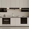 Elegant Modern Kitchen Appliances With Marble Countertops And Cabinets In Interior