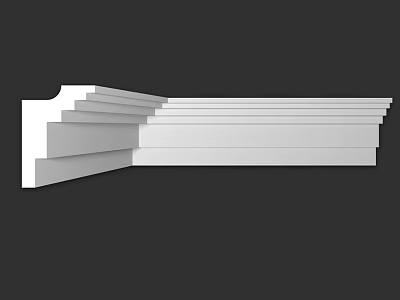 White Stacked Building Components With Stepped Layered Design For Interior Trim 3d model