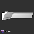 White Stacked Building Components With Stepped Layered Design For Interior Trim
