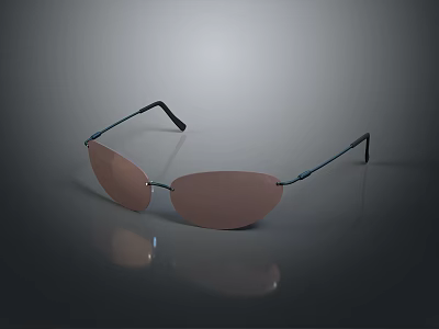 Elegant Jewelry Sunglasses With Pink Lenses And Modern Metal Frame Design 3d model