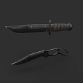 Military Style Knives With Textured Handle And Sheath For Tactical Use