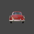 Red Vintage Classic Sedan With Sleek Body Lines And Chrome Bumper Accents