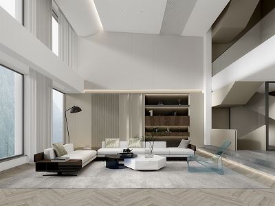 Modern Duplex Living Room Light Living Room 3d model