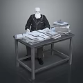 Game Movie Character White Haired Bearded Sitting At Wooden Desk With Stacked Papers And Books
