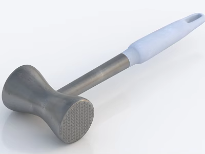 Durable Metal Hammer As Essential Hardware Tool With White Handle And Textured Head 3d model