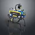 ANYmal Quadruped Robot Featuring Blue And Yellow Design Mechanical Legs And Sensors