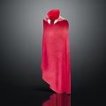Red Velvet Cloak With Classic Collar Elegant Winter Fashion Wear
