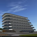 Modern Multi Storey Residential Building With Glass Facade And Balconies Near Green Area
