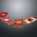 Square Rugs With Intricate Red Patterns And Decorative Designs For Home Decor