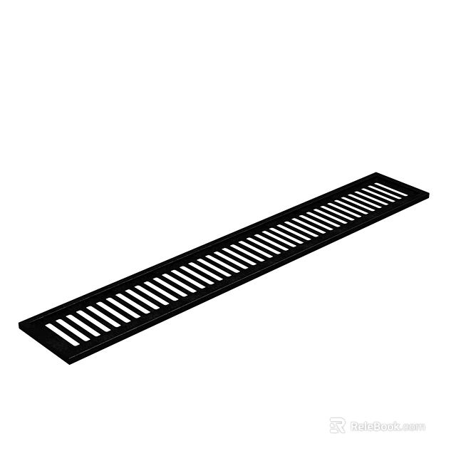 Durable Metal Road Drainage Grate With Slotted Design For Efficient Water Drainage 3d model 