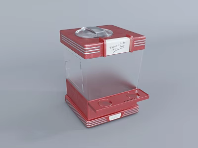 Red Commercial Equipment With Metal Trim Transparent Container Top Dispenser And Base Trays 3d model