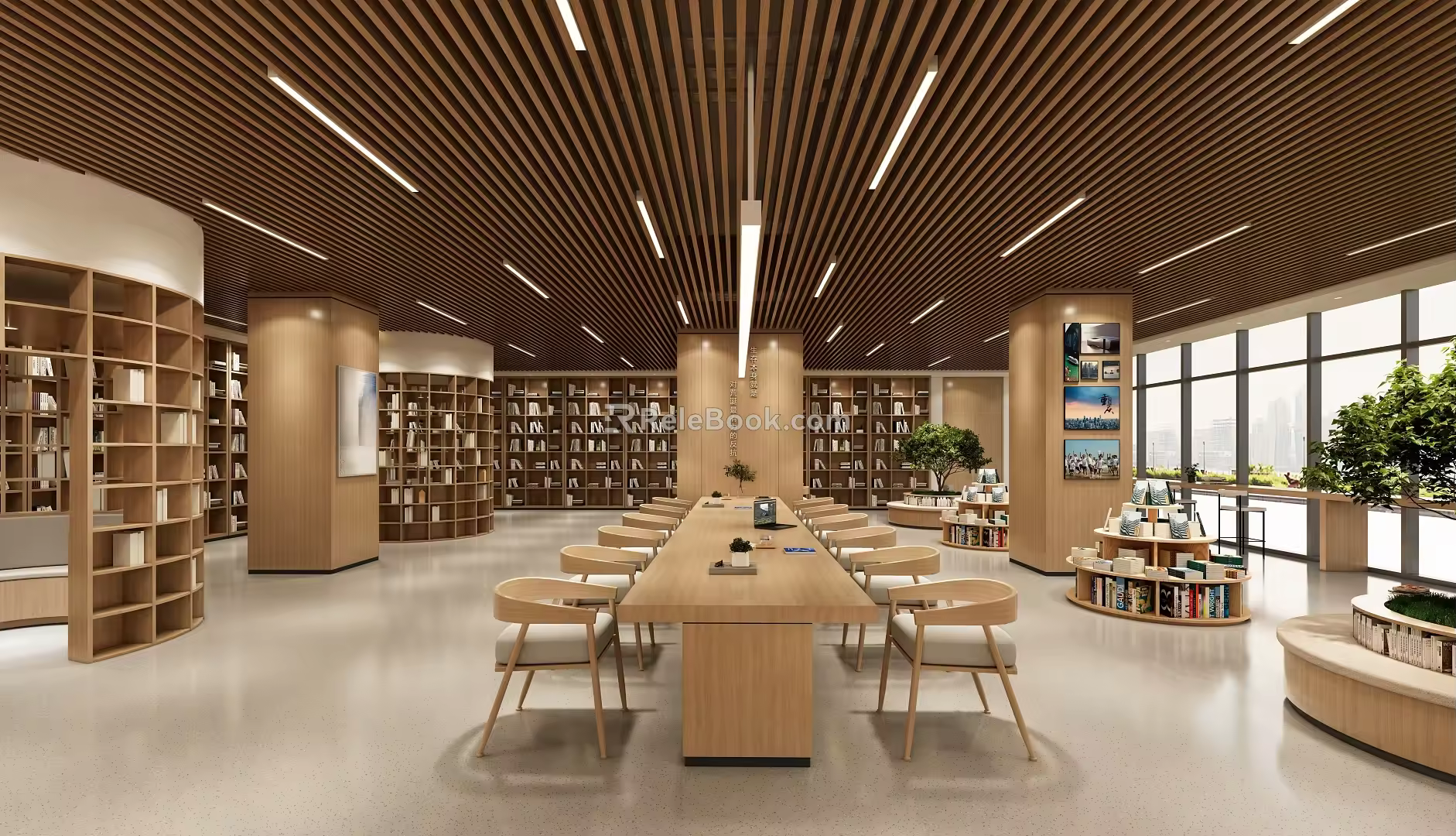 modern library 3d model