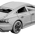 Blue Audi Electric Sedan With Sleek Body Modern Design And LED Headlights