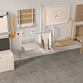 Modern Wall Mounted Bathroom Assistive Devices With Wooden White Grab Bars Shelves And Seats