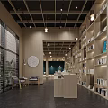 Book Art Inspired Reading Space With Wooden Bookshelves Numerous Books Blue Seats And Hanging Lights