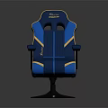 Ergonomic Office Chair Blue and Yellow Racing Style Stitched Design with Adjustable Armrests Black Base
