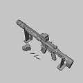 Detailed Modern Tactical Rifle With Scope Magazine Bullets And Accessories