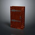 Vintage Solid Wood Cabinet Door With Metal Hinges And Decorative Lock