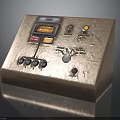 Vintage Industrial Control Panel Device With Display Screen Indicator Lights And Adjustment Knob 3d model
