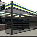 Organized Convenience Store Interior With Shelves Cashier Counter And Daily Necessities