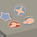 Star Round Cloud Shaped Creative Ceiling Lights For Modern Kids Bedroom 3d model